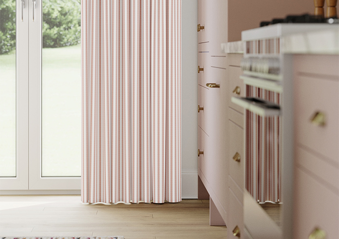Lace Stripes, Coral - Made to Measure Curtains - Image 5
